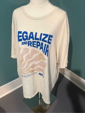 ACLU Legalize and Repair Graphic T-Shirt 4XL Cream 100% Cotton Unisex MJ Reform